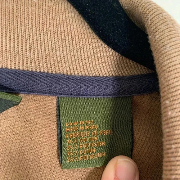 Timberland Sweater Men’s Medium Brown 1/4 Zip Pullover Sweater - Picture 3 of 8